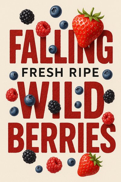 Vibrant Berry Promotion Graphic with Fresh Fruits