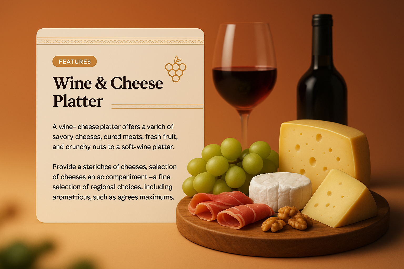 Elegant Wine and Cheese Platter Presentation