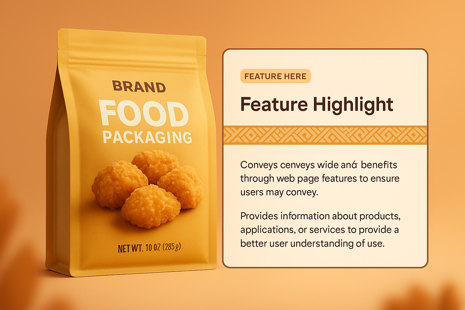 3D Food Packaging Design with Feature Highlight