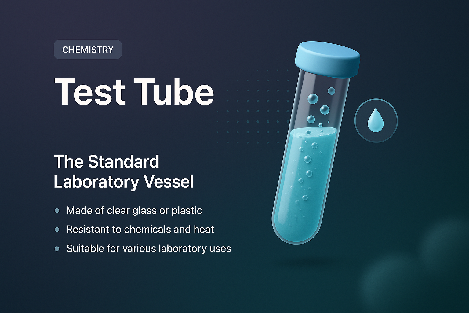 3D Test Tube Illustration for Chemistry Concepts