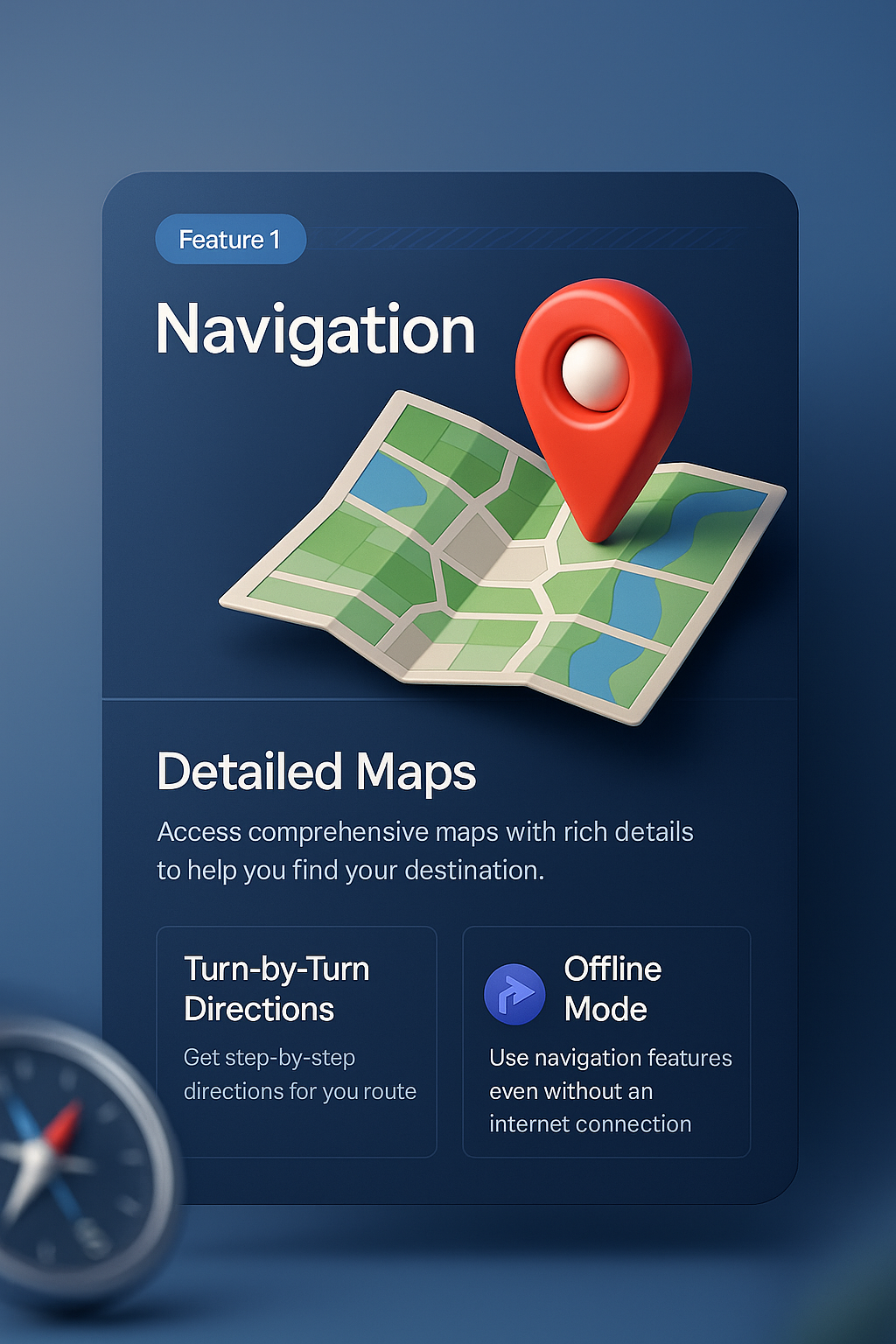 Innovative Navigation Feature with 3D Map Design