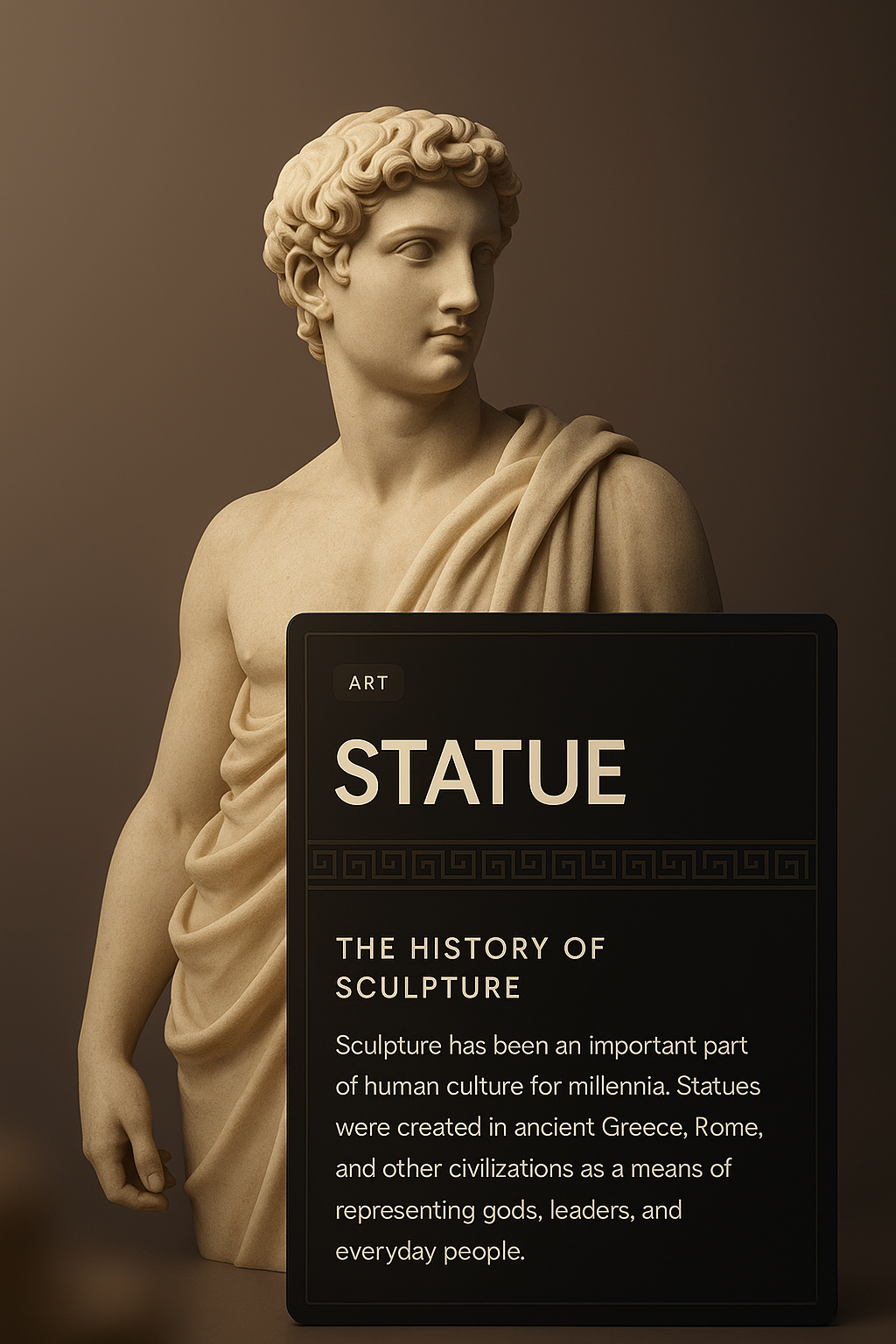 Elegant 3D Statue Design with Integrated Elements