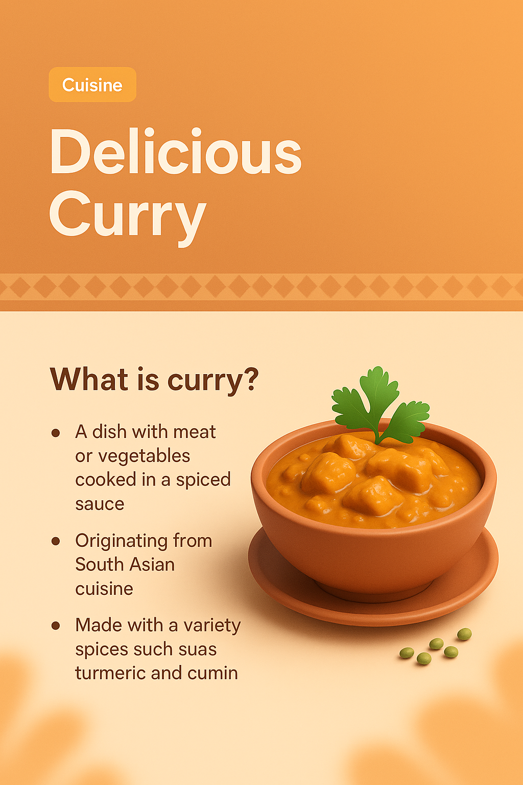 Creative 3D Graphic Illustration of Delicious Curry Dish