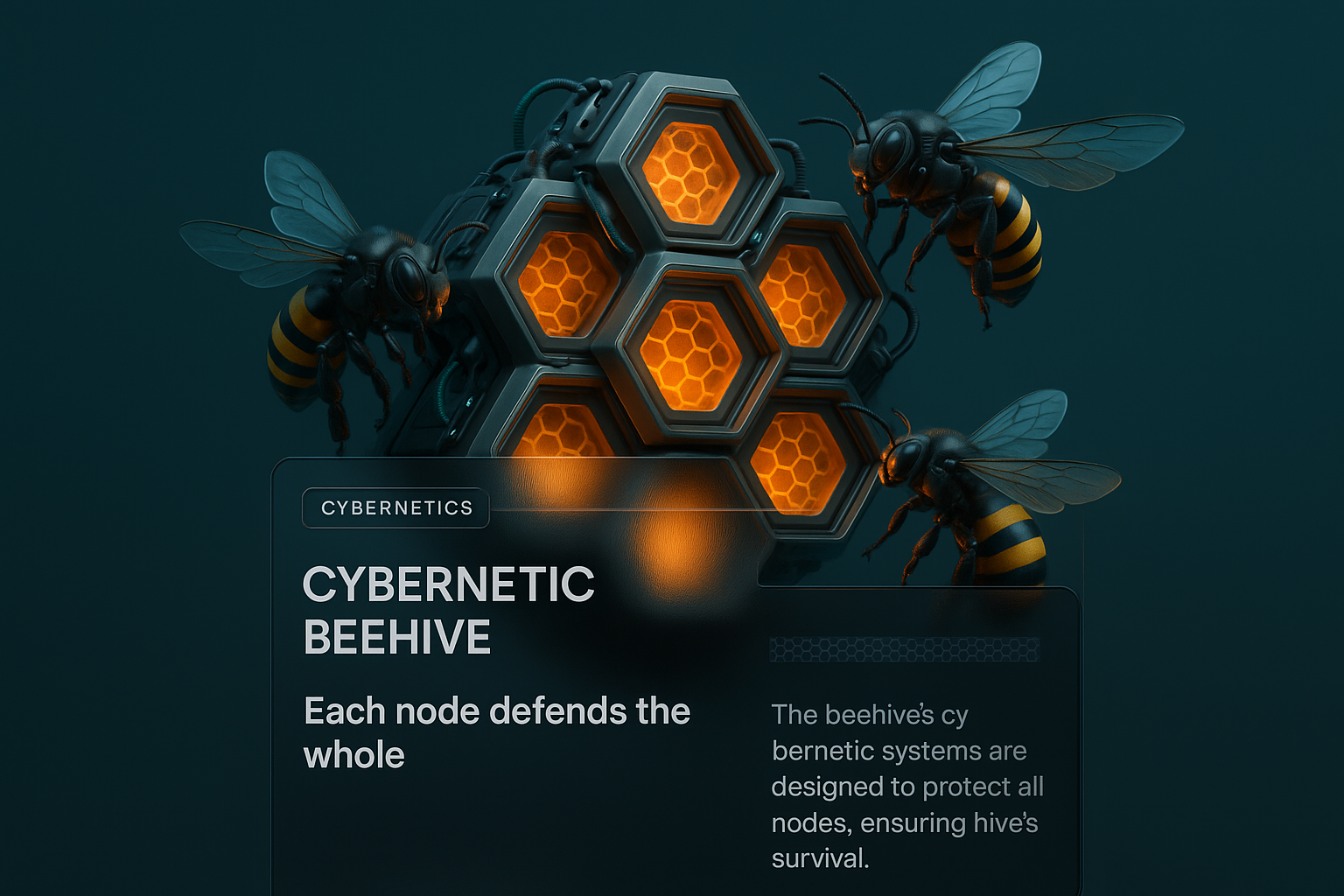 Cybernetic Beehive: A 3D Illustration of Hive Defense Systems