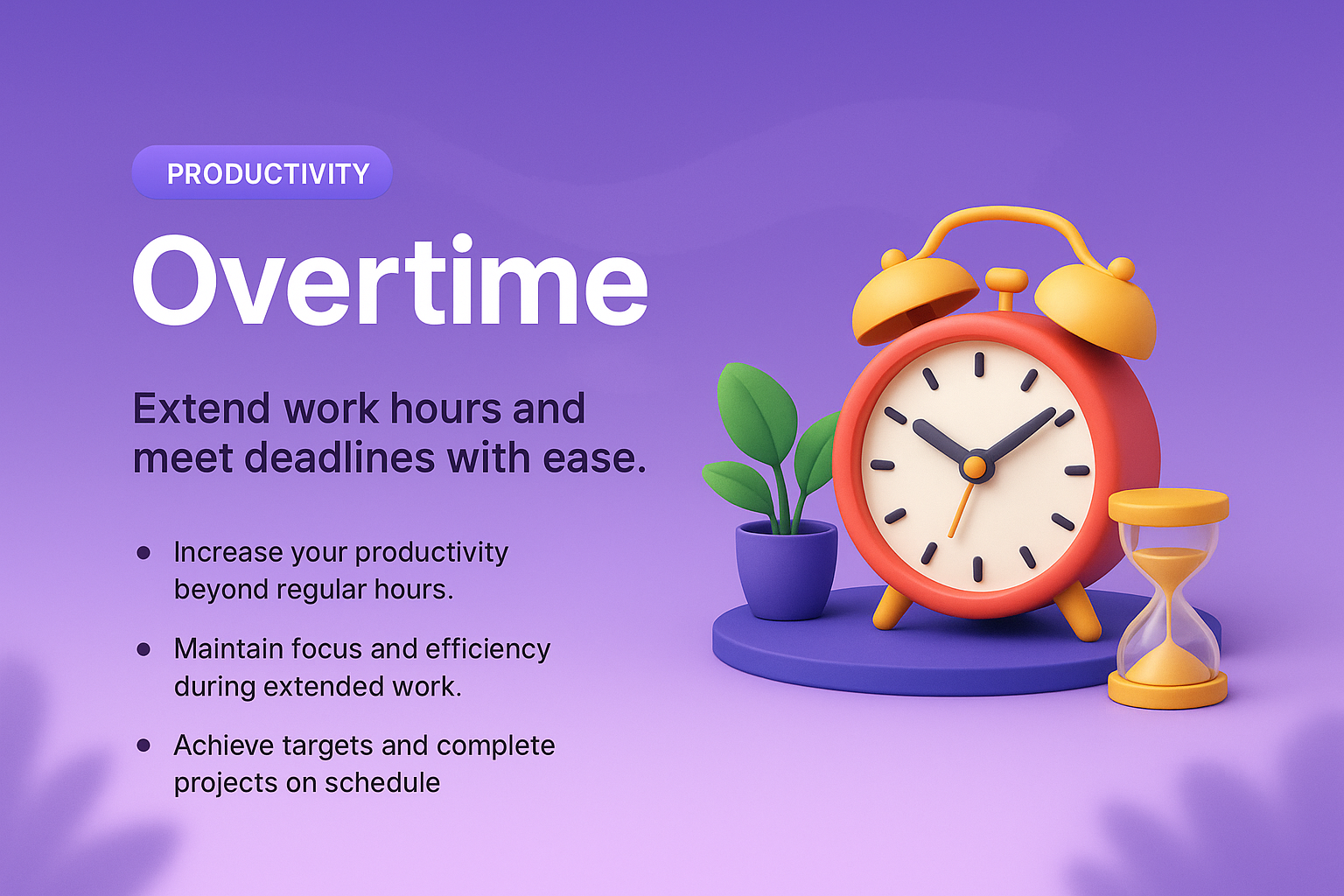 Engaging Overtime Productivity Landing Page Design