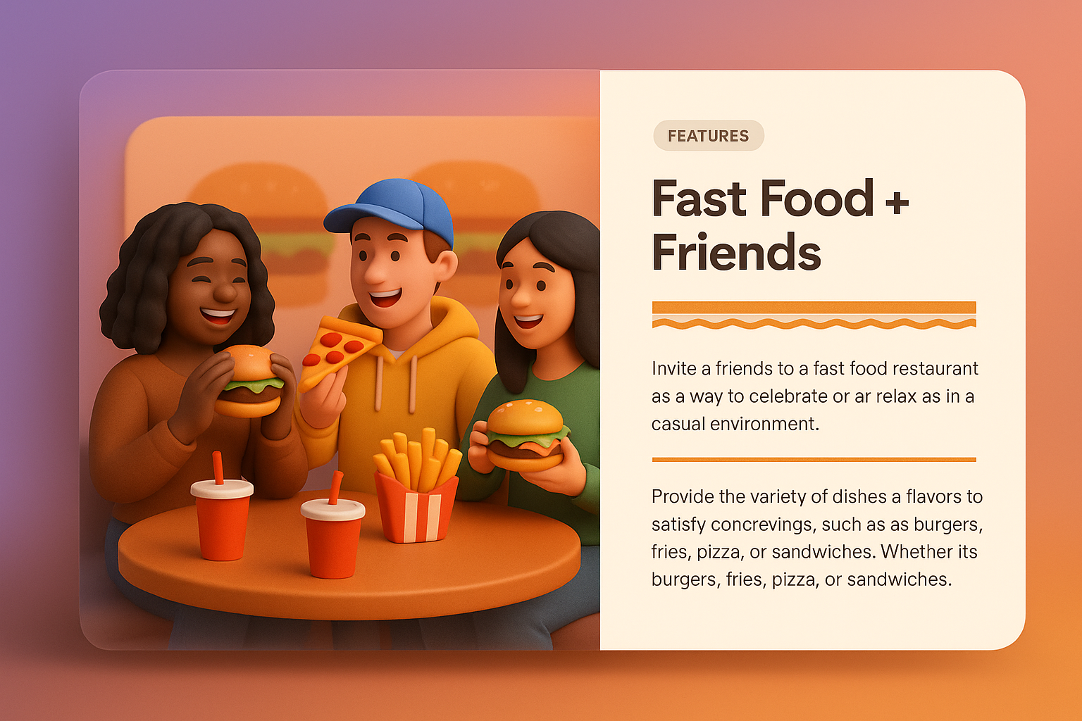 Friends Enjoying Fast Food Together in Casual Setting