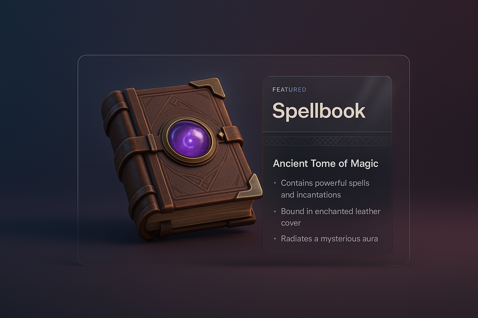 3D Illustration of a Spellbook with Enchanted Design