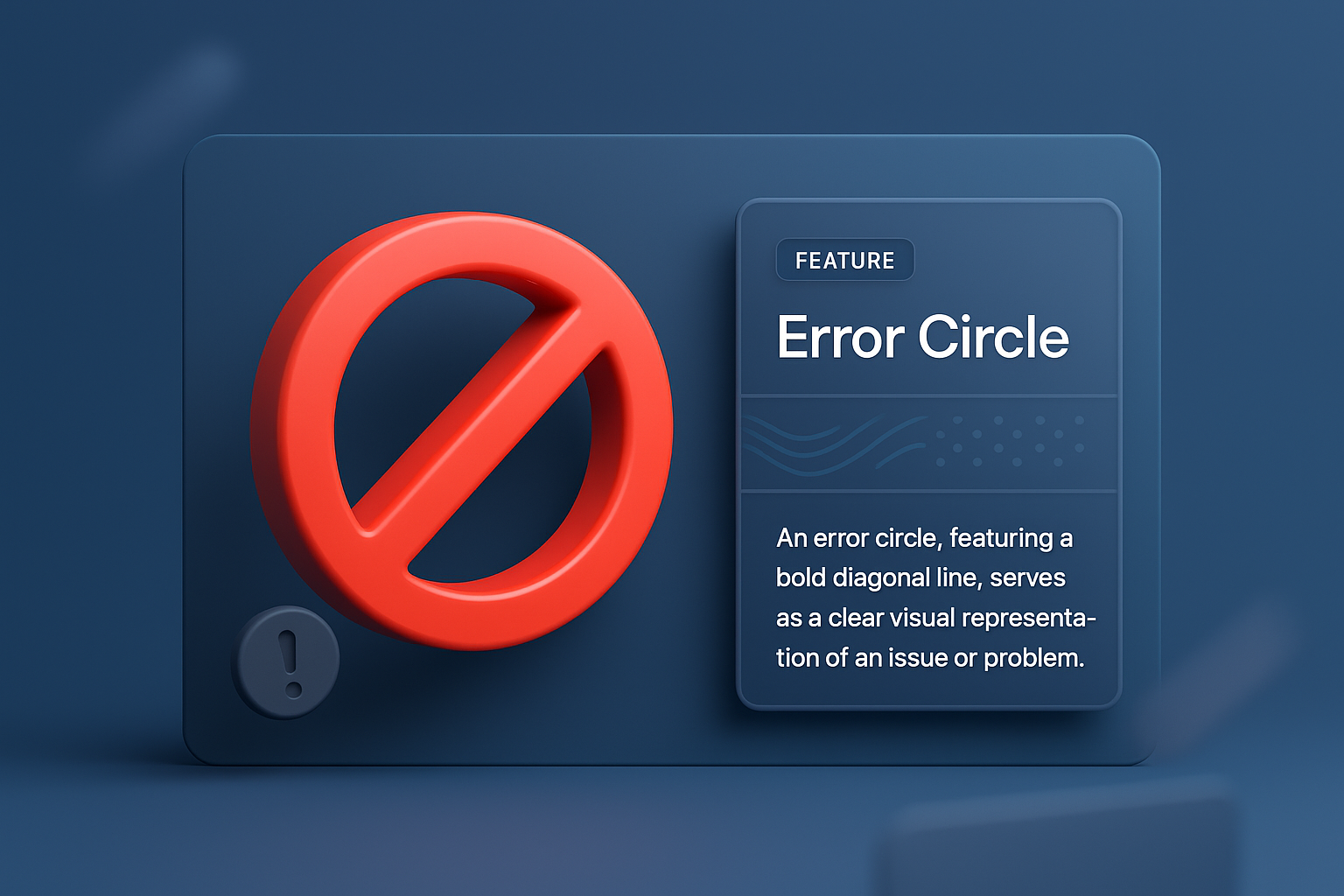 3D Web Design Illustration Featuring Error Circle
