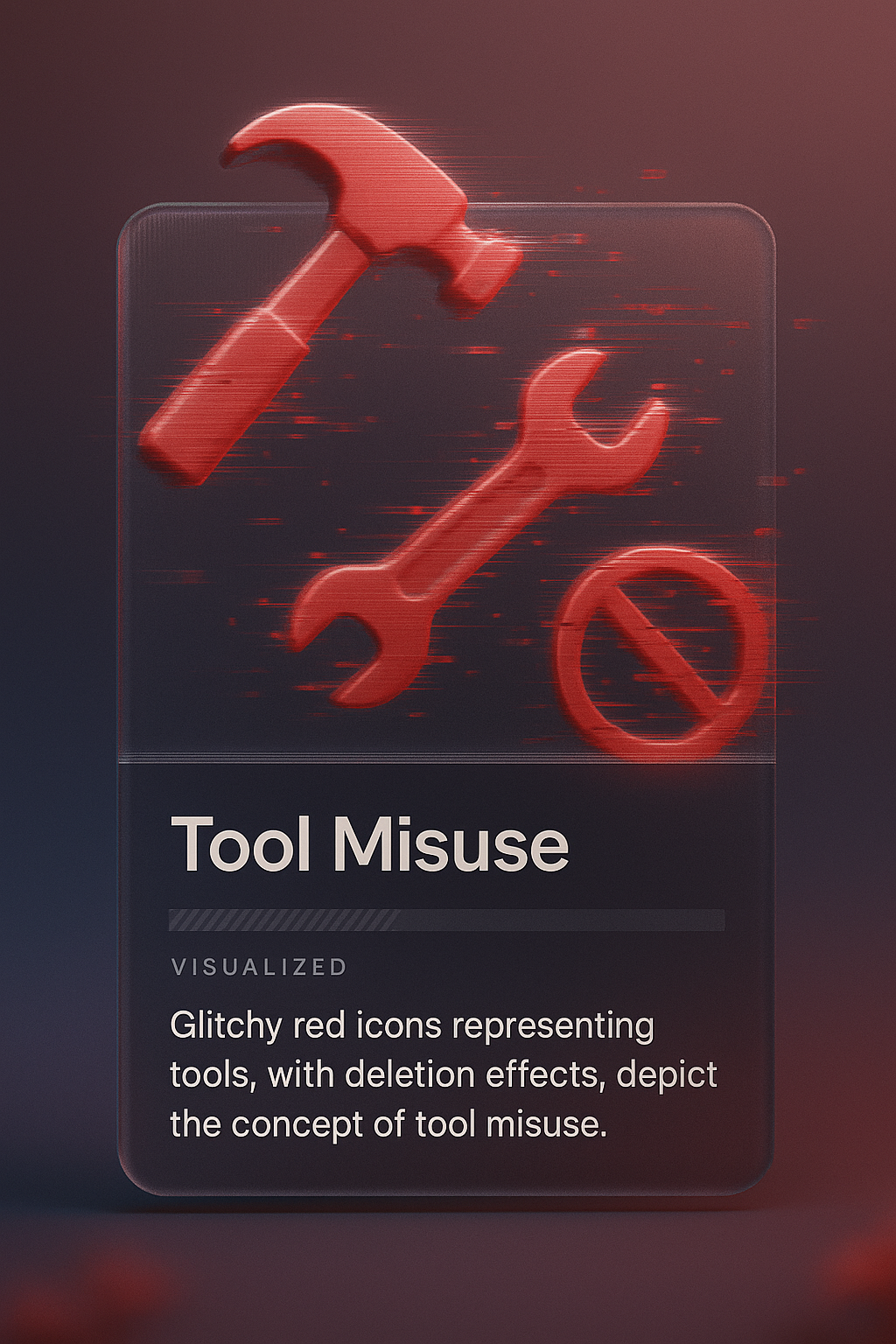 Visual Representation of Tool Misuse with Glitch Effects