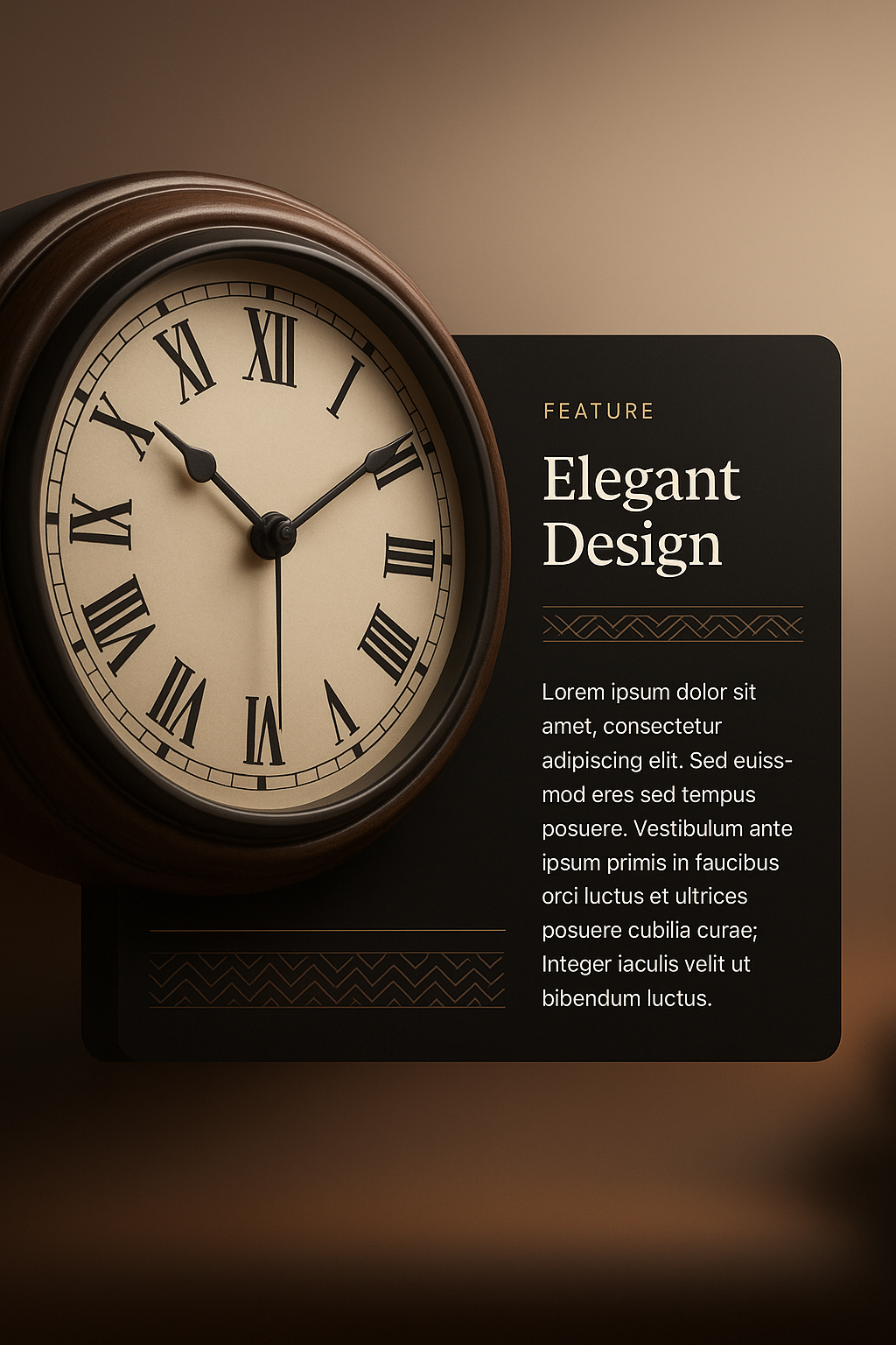 Stylish 3D Clock Design with Features