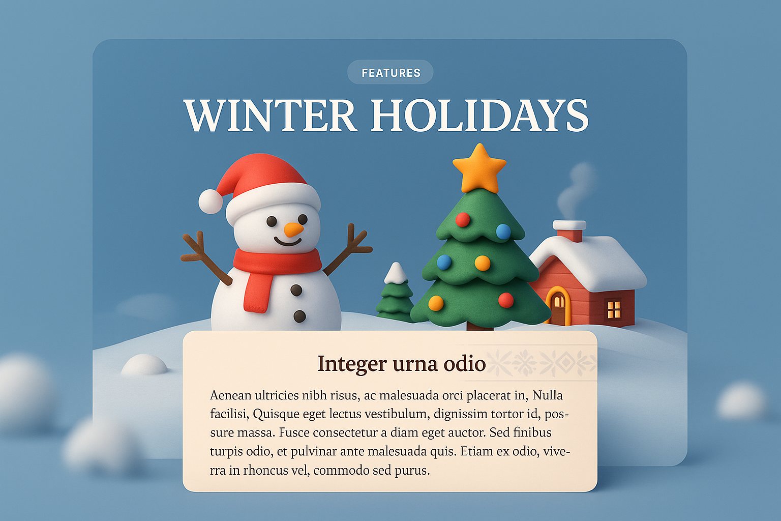 Charming 3D Illustration of Winter Holidays Features
