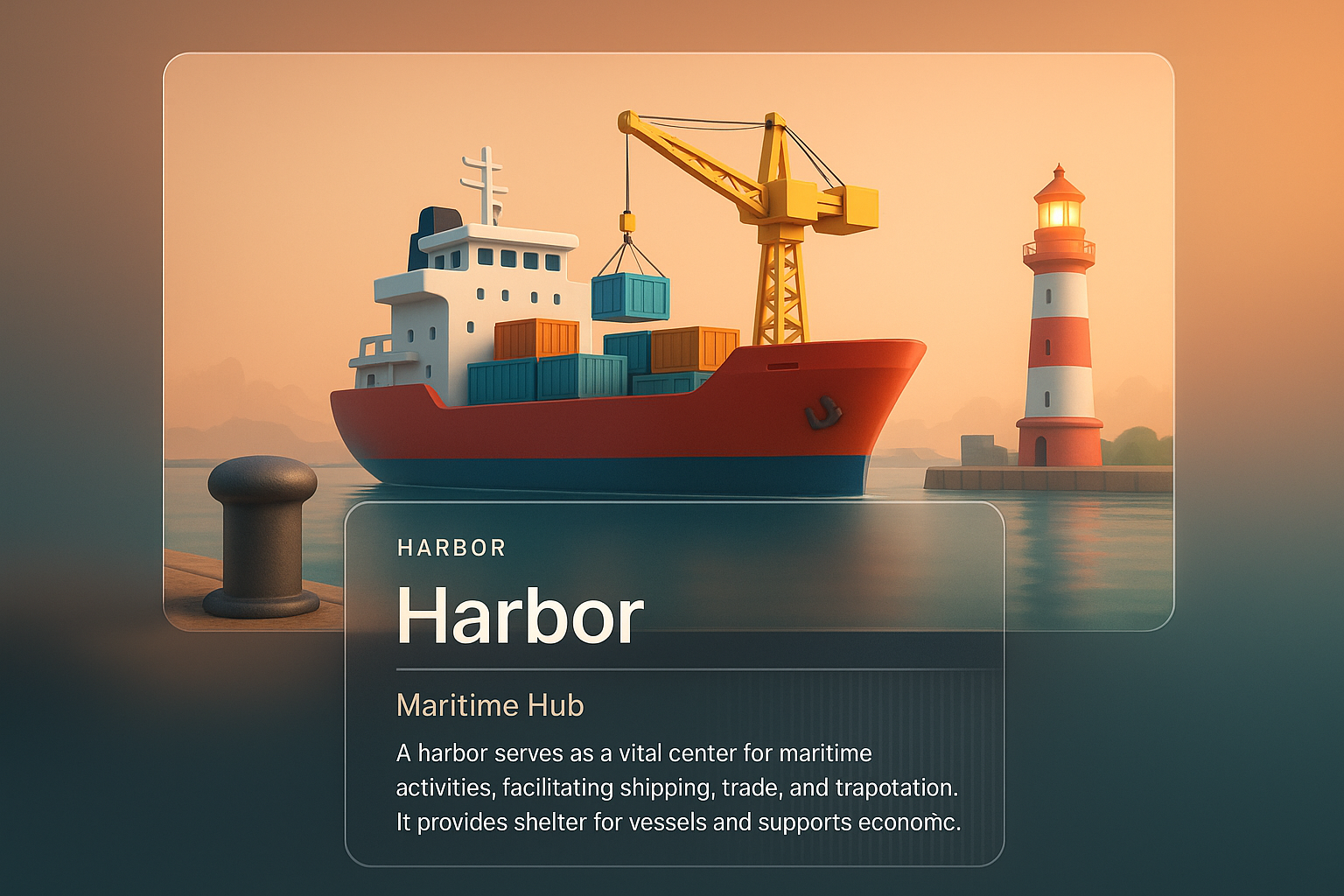 3D Visualization of a Harbor with Integrated Design Elements