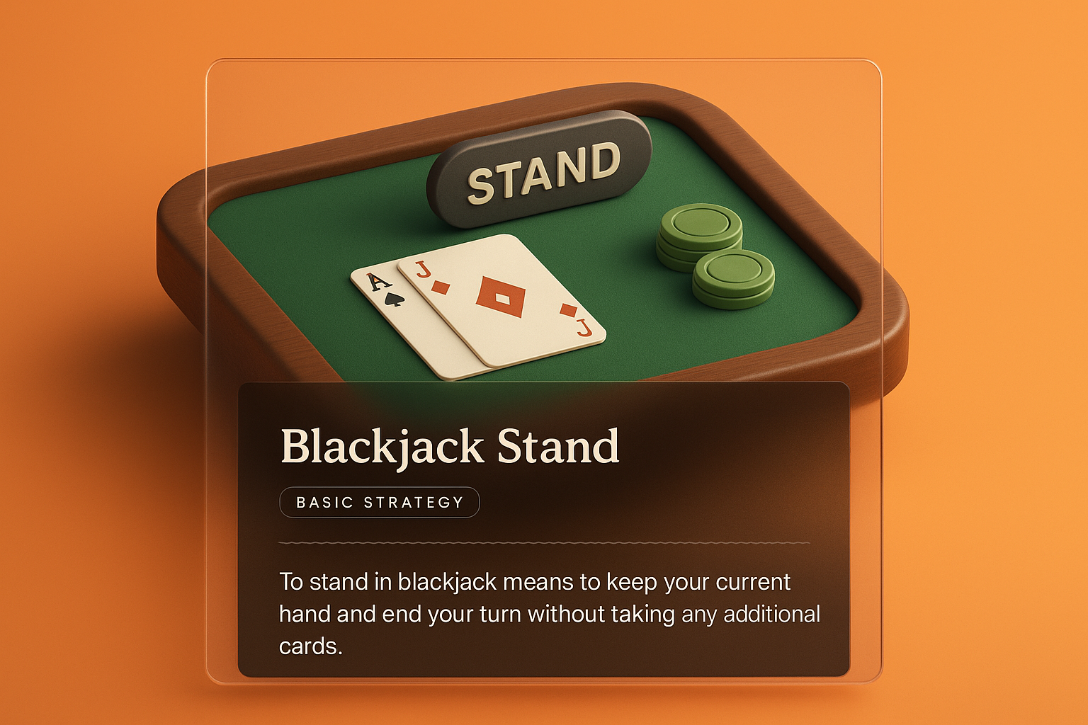 3D Blackjack Stand Design with Transparent Overlay