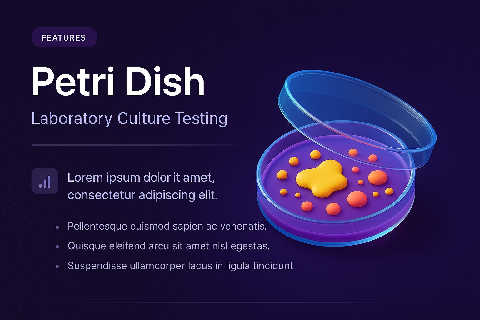 3D Illustration of a Petri Dish for Laboratory Culture Testing