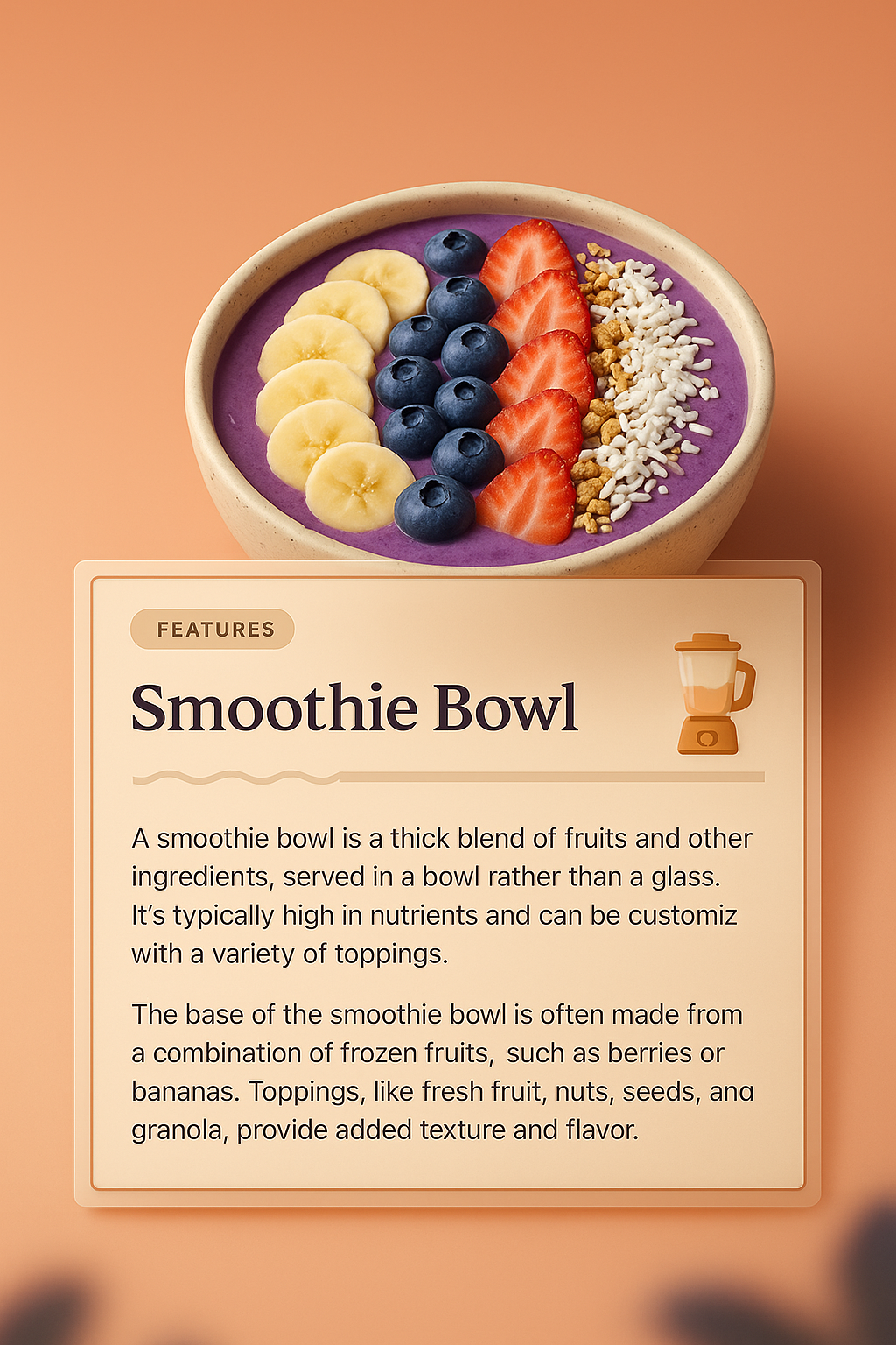 Vibrant Smoothie Bowl with Fruit and Toppings