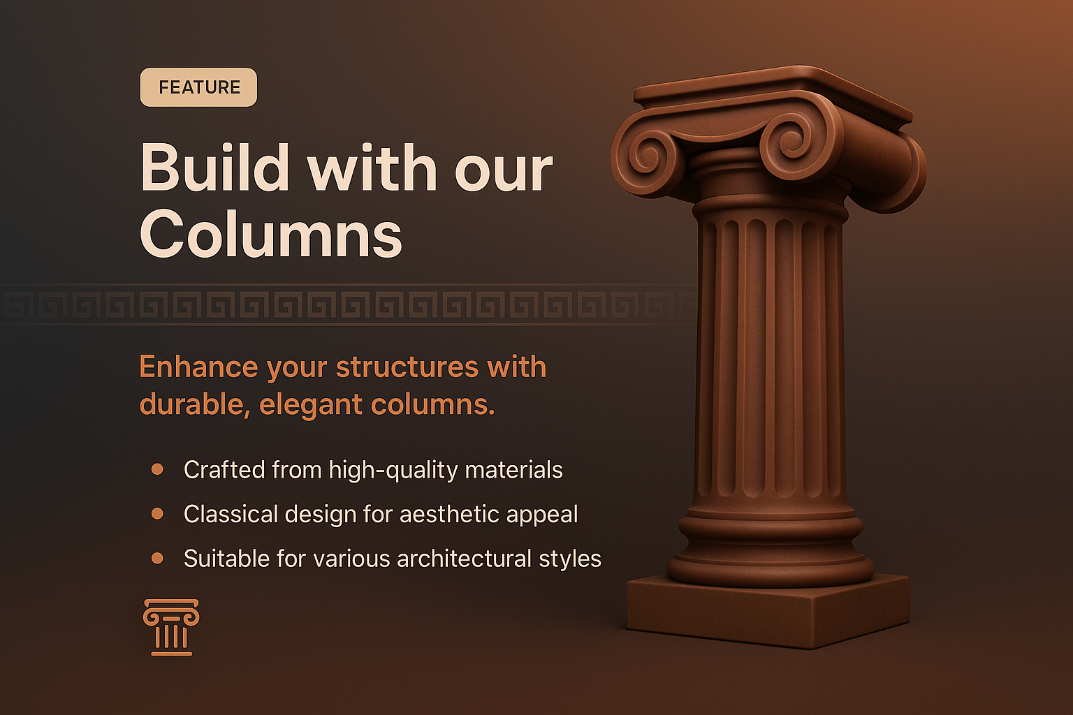 Elegant 3D Landing Page for Column Features