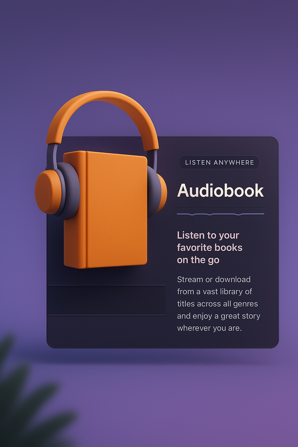 3D Illustration for Audiobook Web Design with Rich Visuals