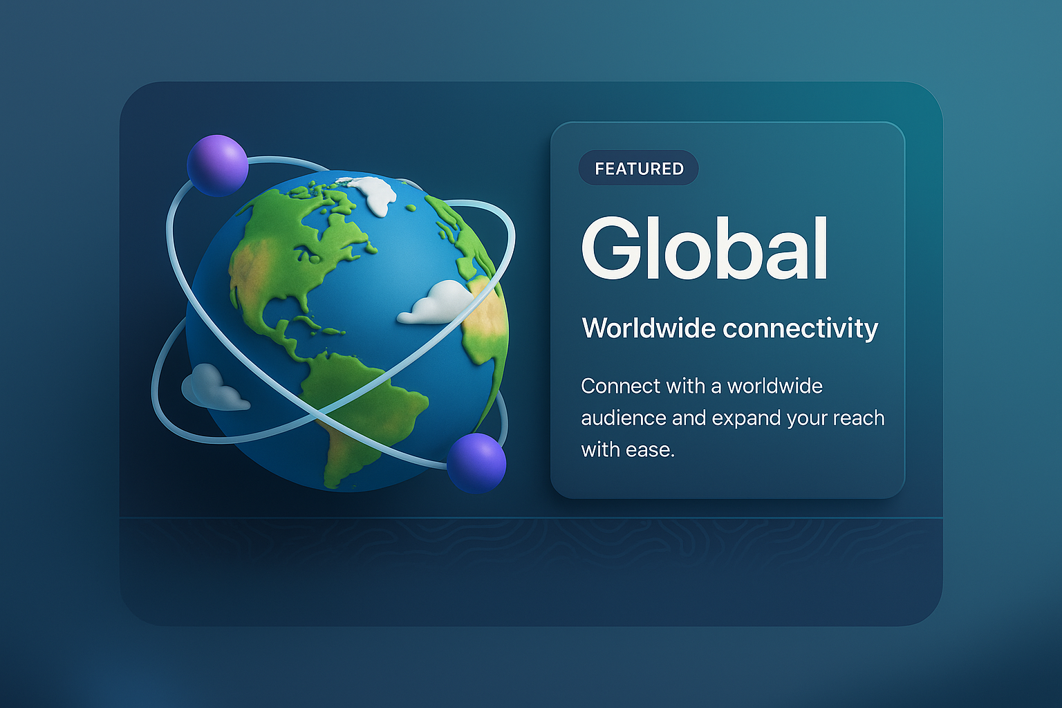3D Illustration of Global Connectivity with Earth and Features