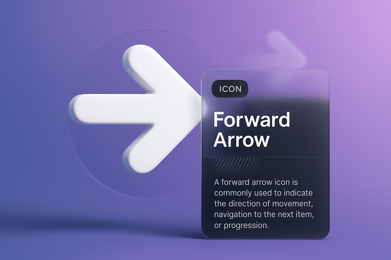 3D Illustration of a Forward Arrow with Text Overlay