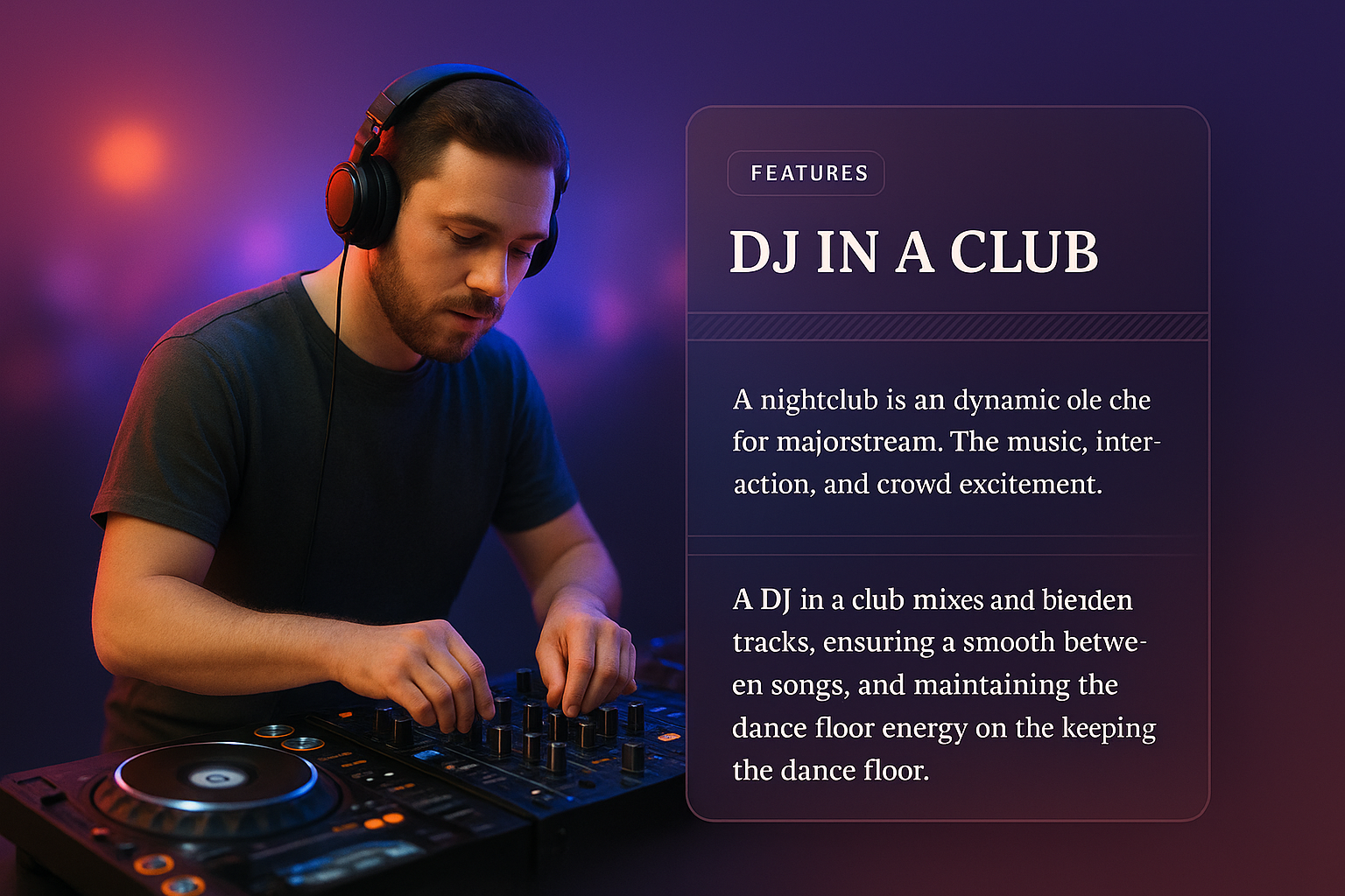 Dynamic DJ Performance in a Vibrant Club Setting