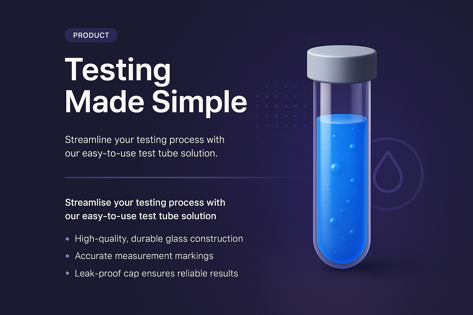3D Test Tube Illustration for Testing Solutions