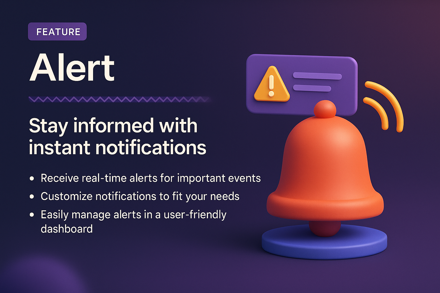 3D Graphics Featuring Alert Notifications and Icons