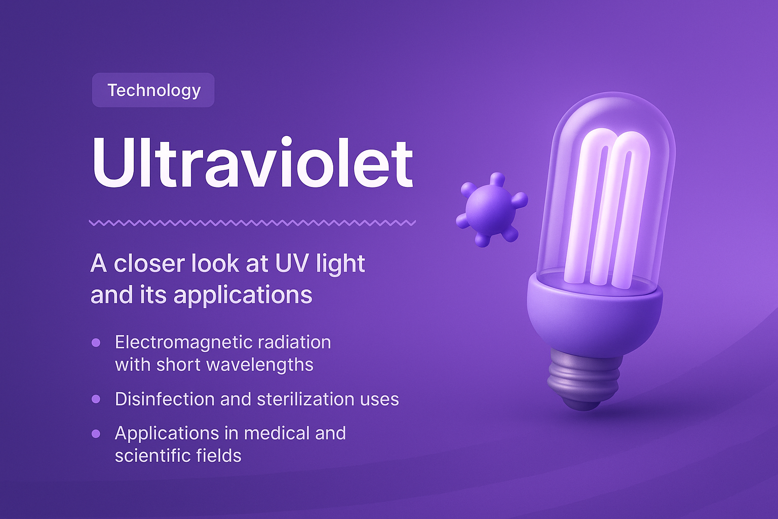 Stylish Landing Page Design Featuring Ultraviolet Technology