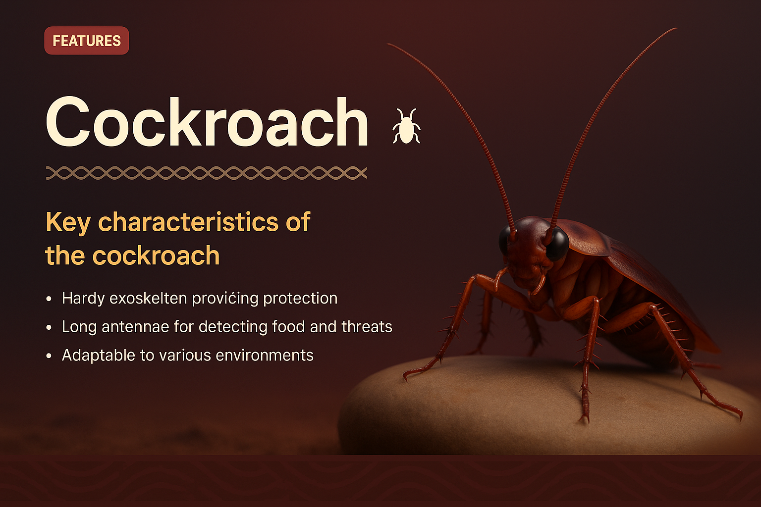 3D Illustration of Cockroach Features and Characteristics