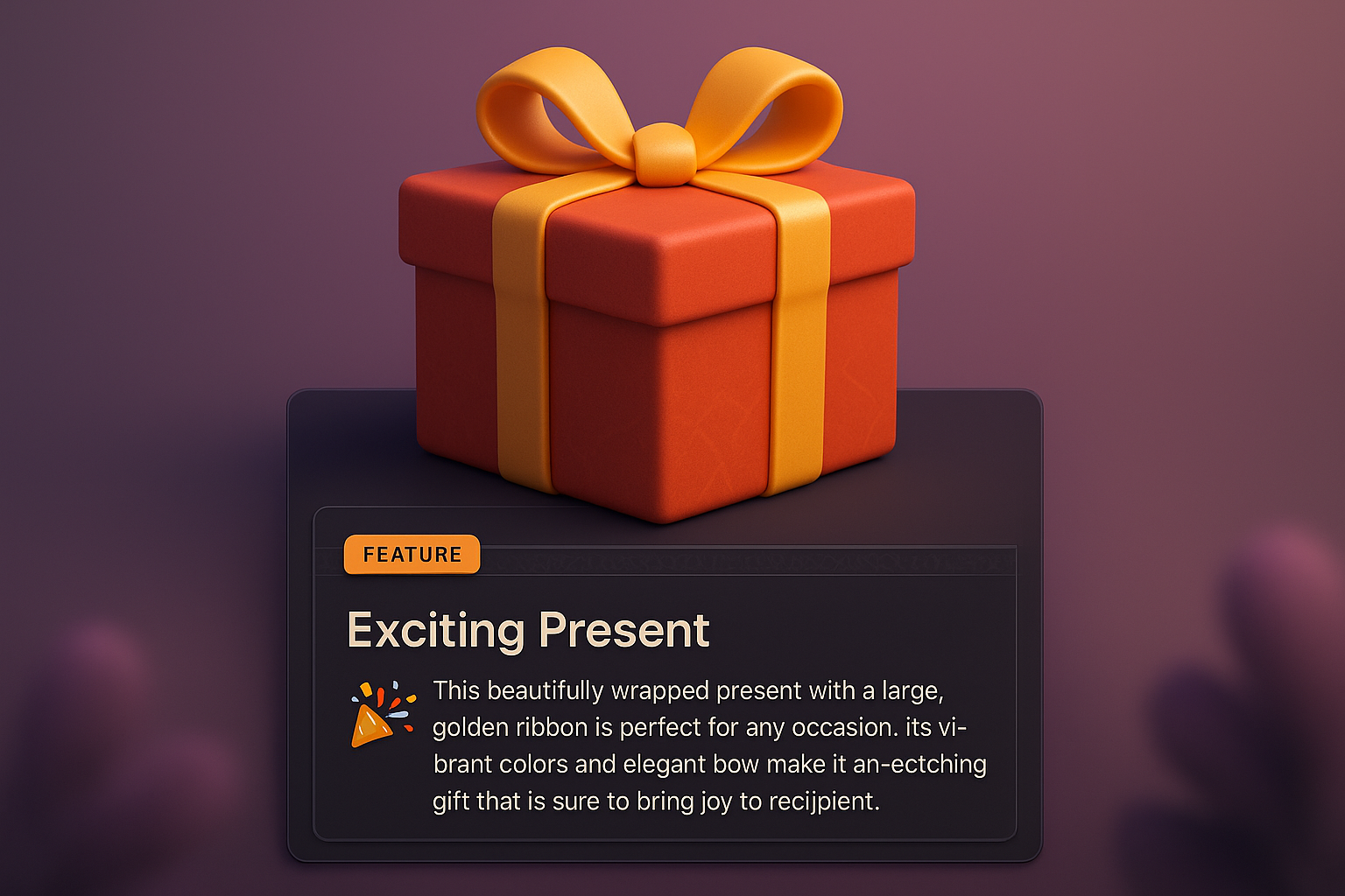 3D Gift Box Design with Feature Description