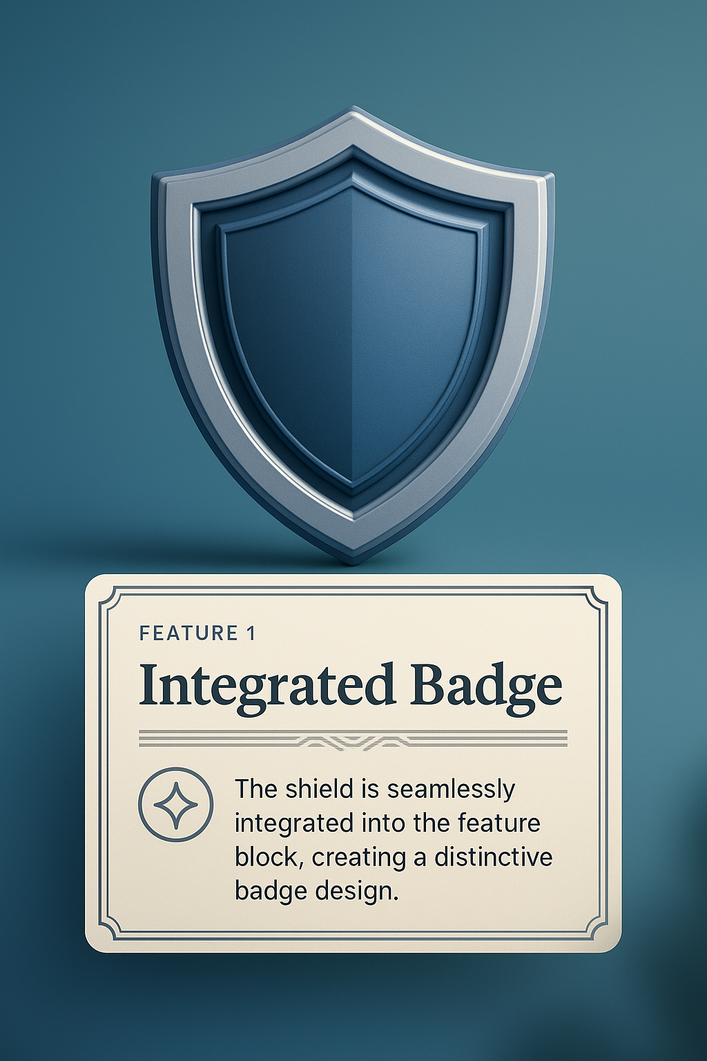 Vintage Style Protective Shield with Integrated Badge Design