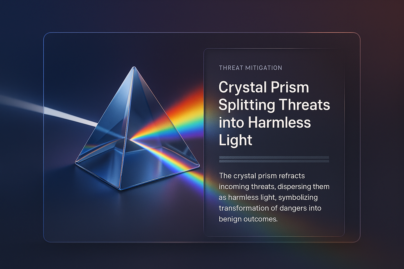 Crystal Prism Transforming Threats into Harmless Light