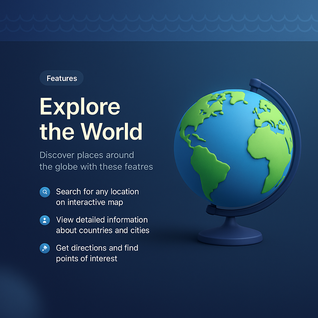 3D Globe Illustration with Features Overview