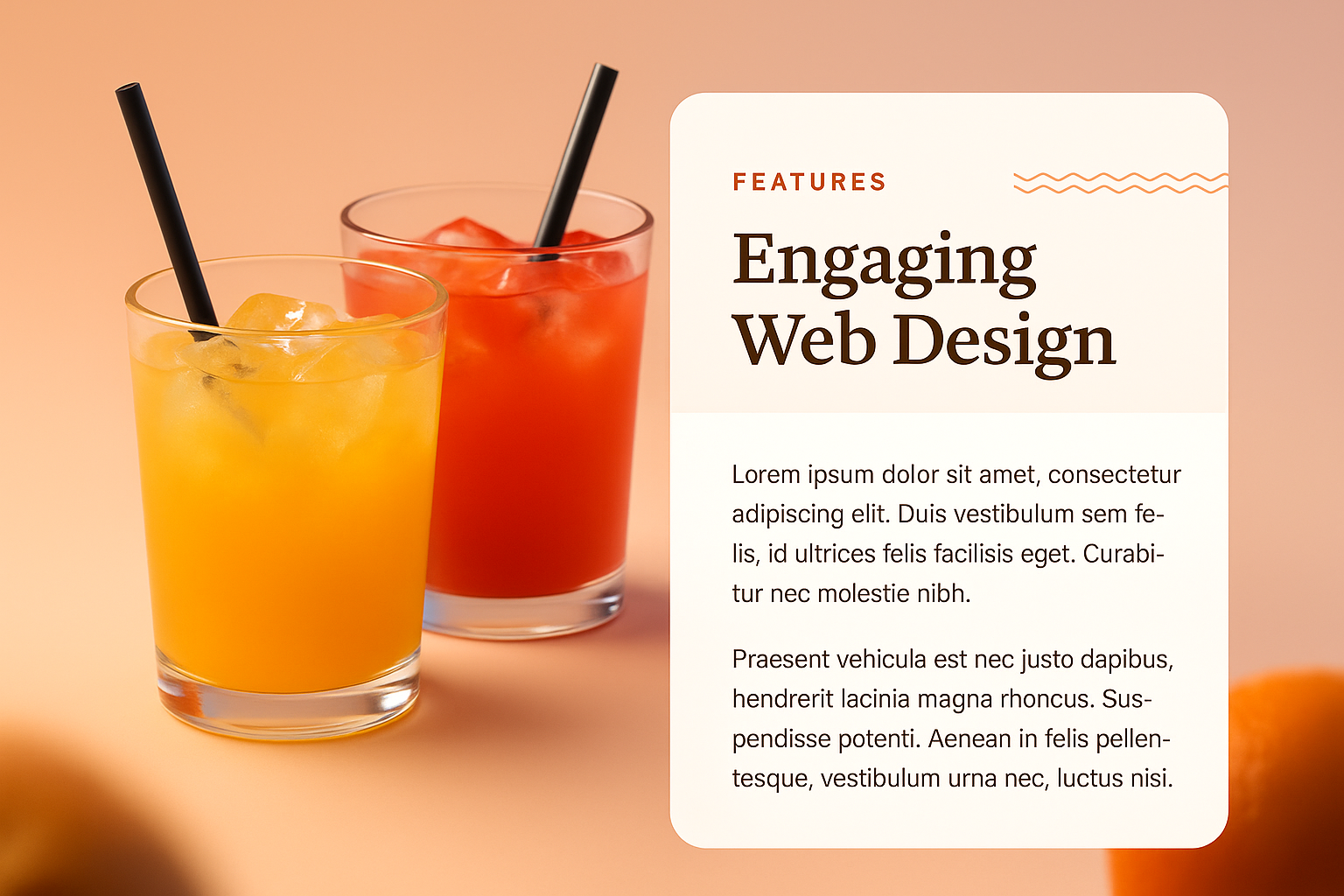 Vibrant Cocktails with Straws in Stylish Presentation