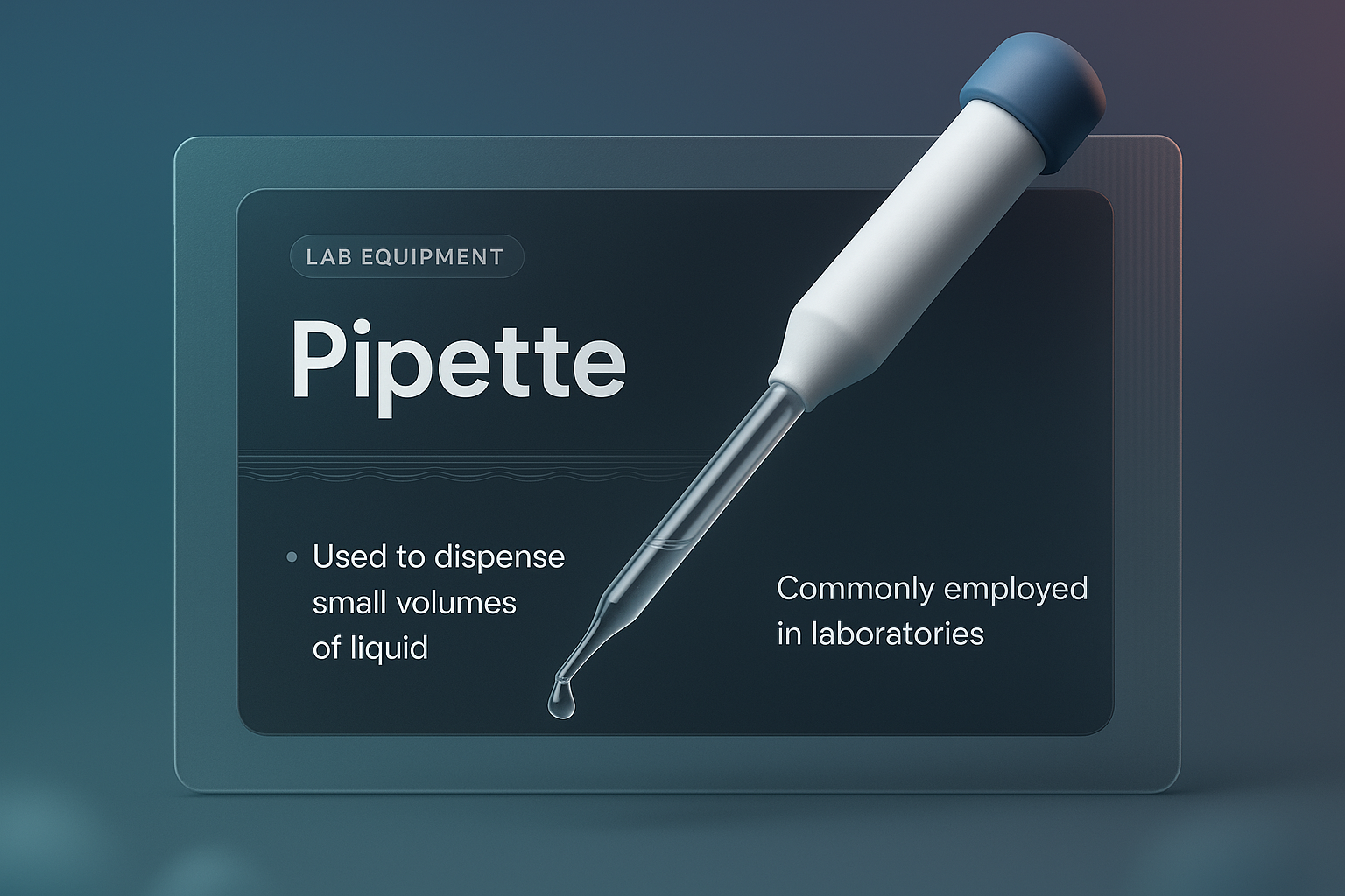3D Illustration of a Pipette with Modern Design Elements