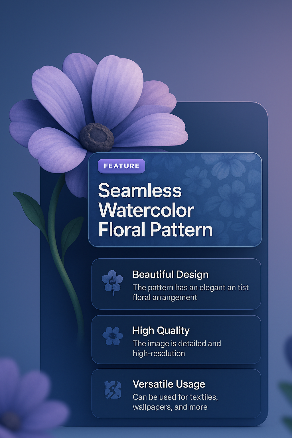 Beautiful Seamless Watercolor Floral Pattern Design