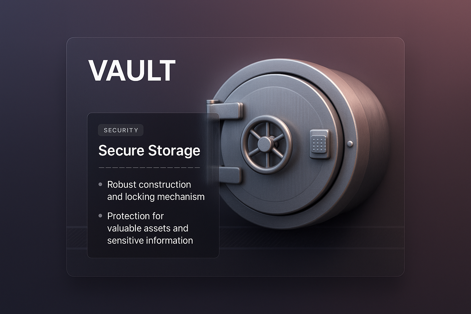 3D Vault Design for Secure Storage Web Page