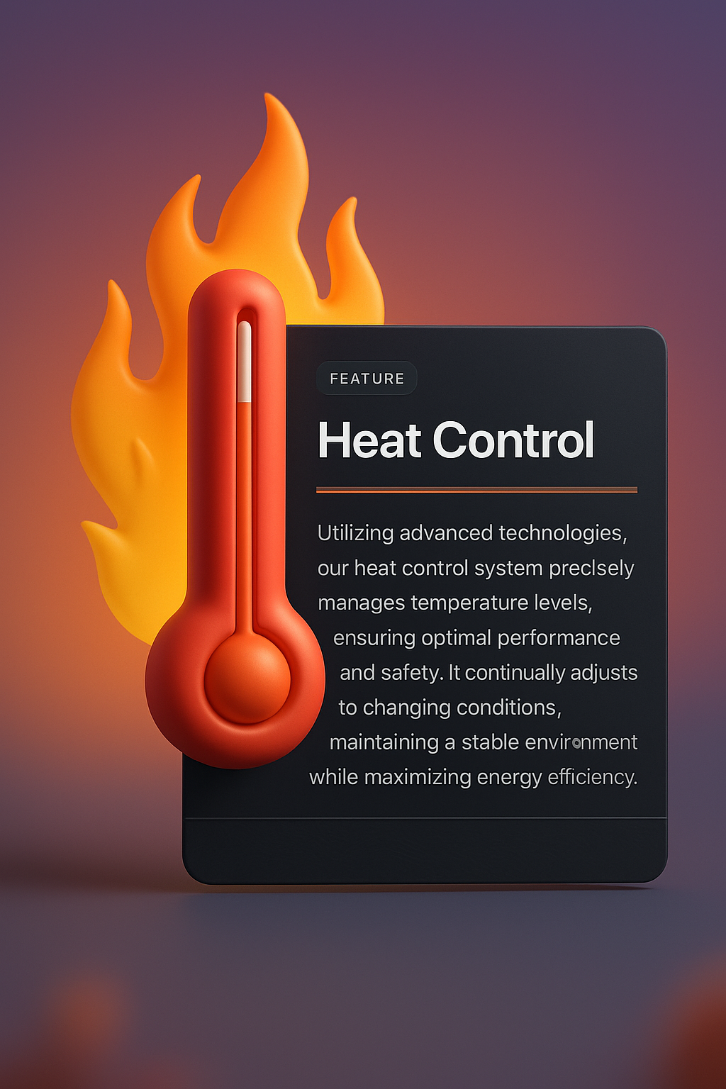 3D Illustration of Heat Control Feature with Dynamic Design