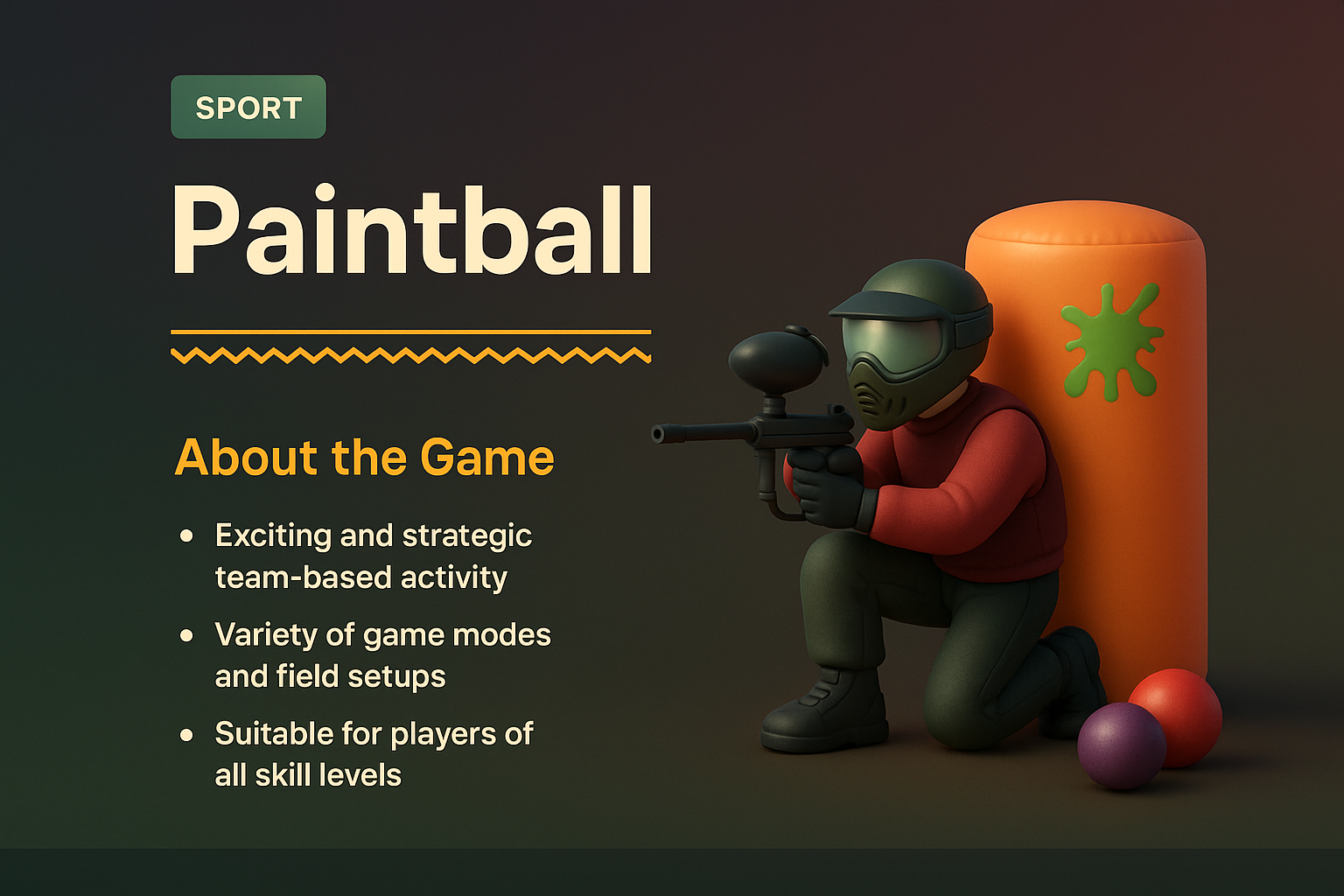 Dynamic Paintball Landing Page Design Concept
