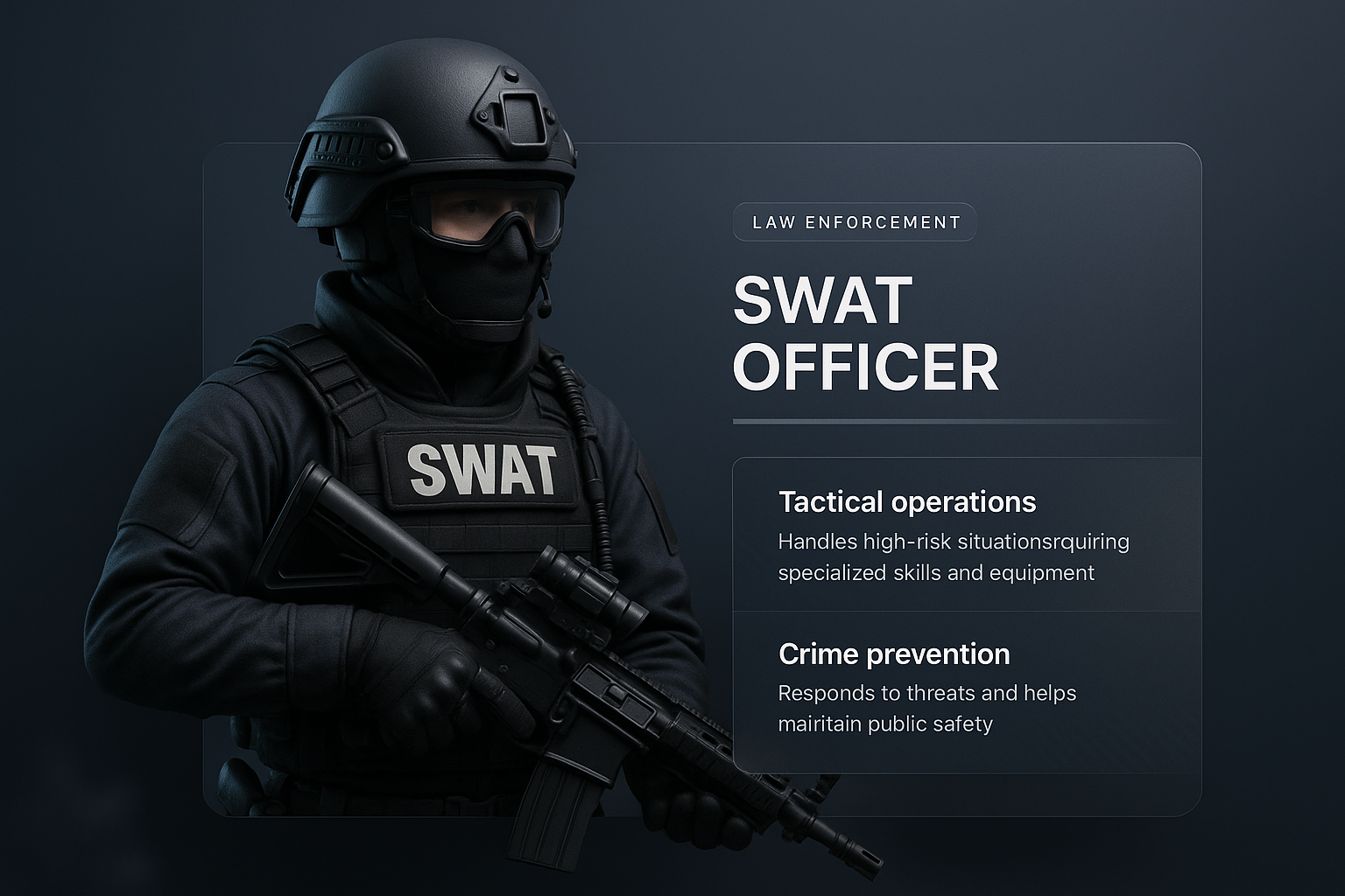 3D Illustration of a SWAT Officer in Action