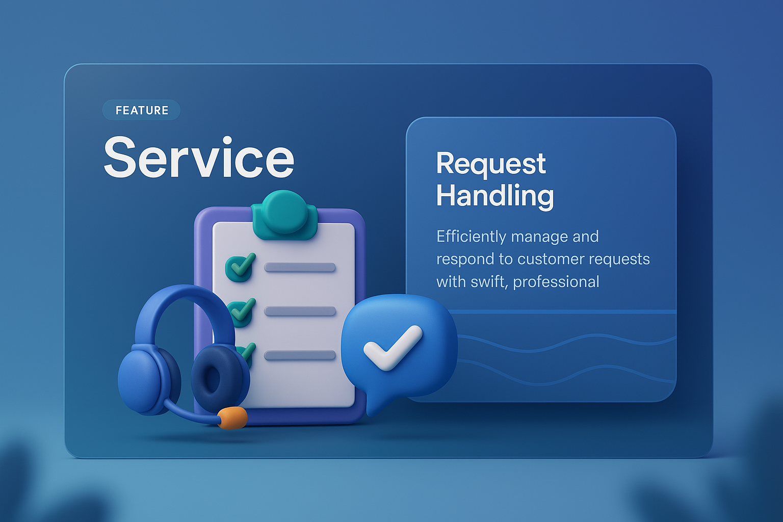 3D Illustration for Service Feature Request Handling