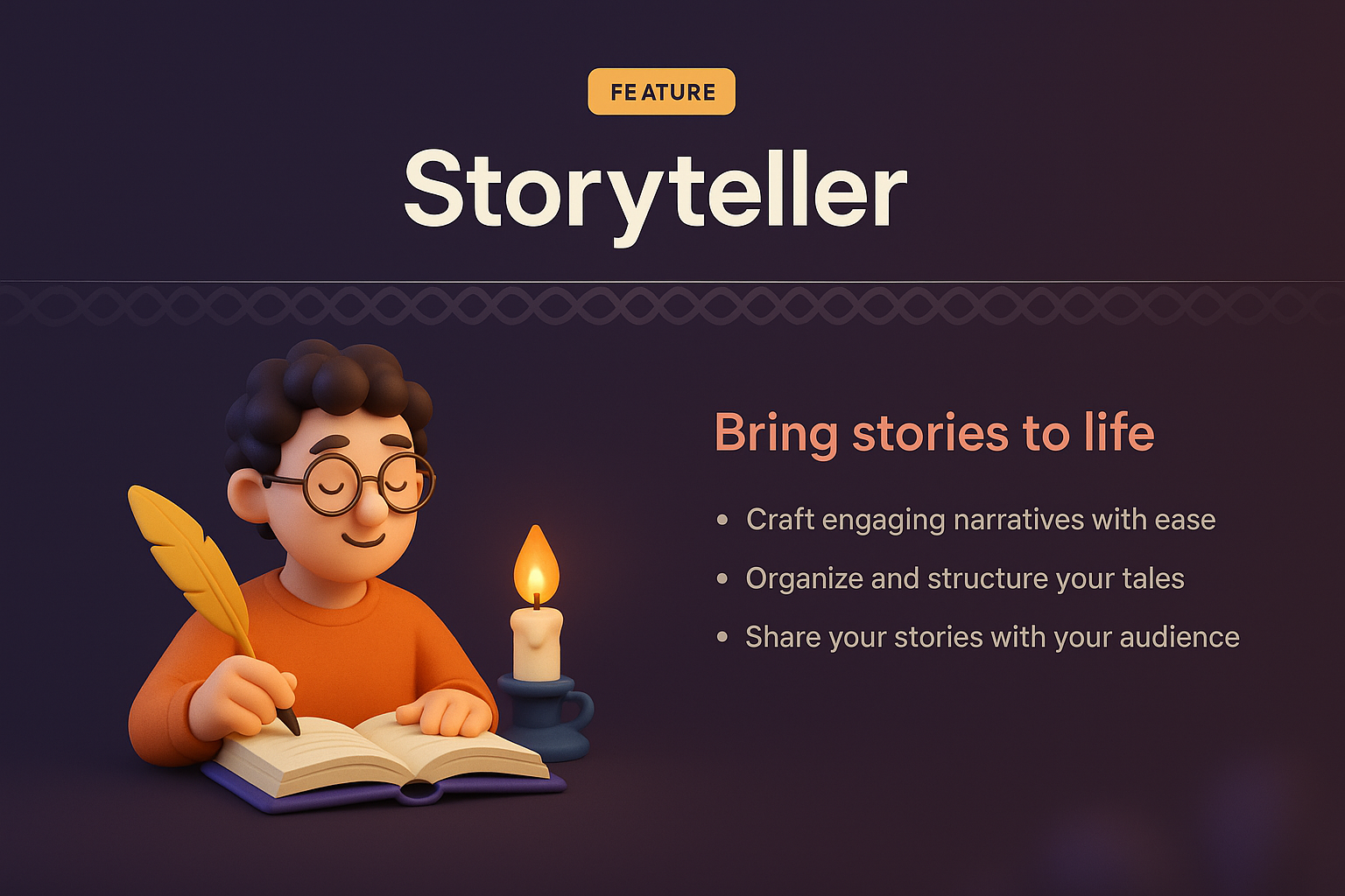 Landing Page Design with 3D Storyteller Illustration