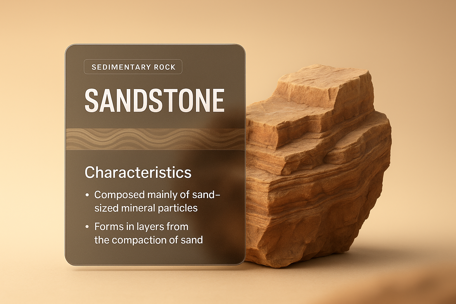 3D Sandstone Illustration with Informative Panel