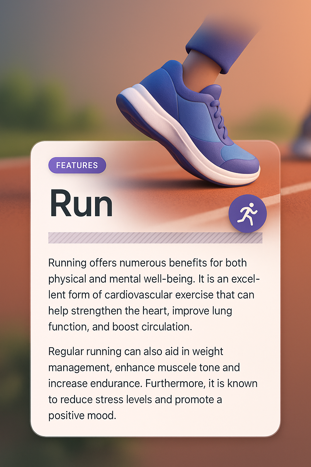 3D Illustration of Running Benefits for Web Design
