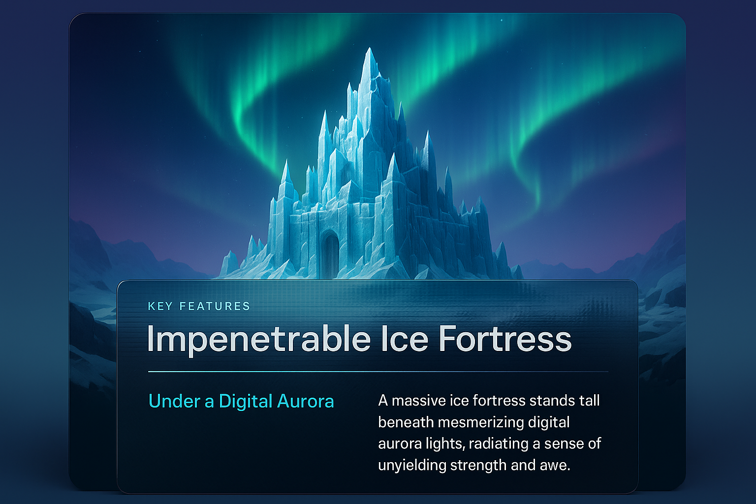 Impenetrable Ice Fortress Under a Digital Aurora