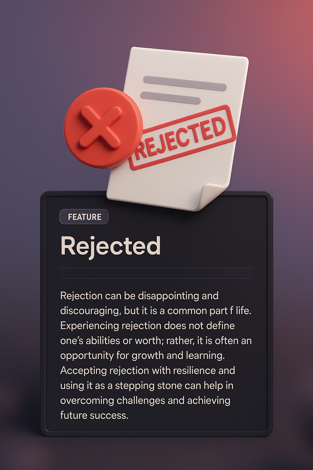 3D Illustration of Rejection Concept for Web Page Design