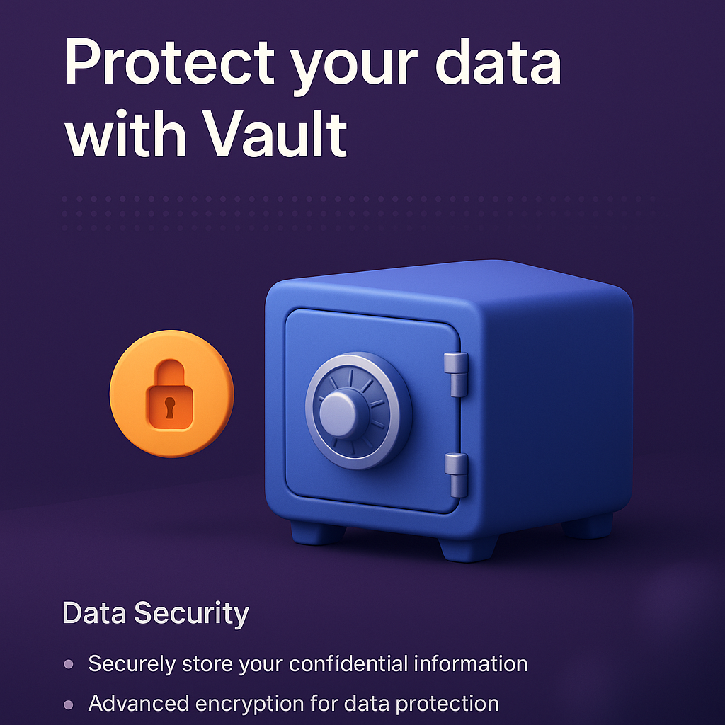 3D Illustration of Vault for Data Security Presentation