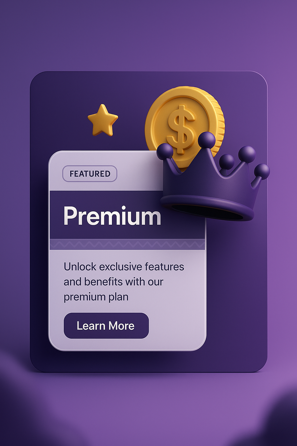 Dynamic 3D Design for Premium Features Showcase
