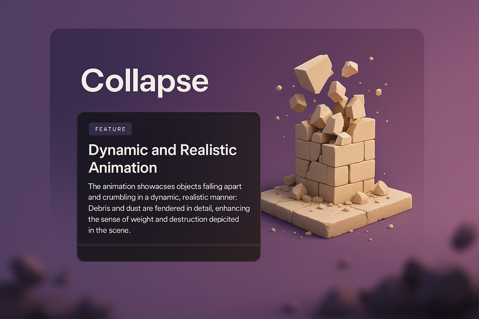 3D Web Design Featuring Dynamic Collapse Animation