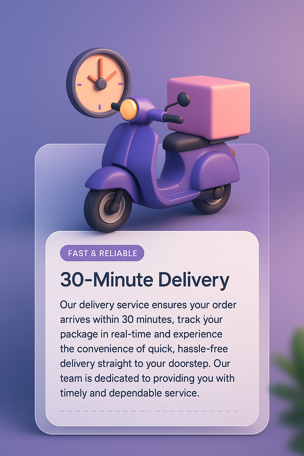 30-Minute Delivery Service with 3D Illustration