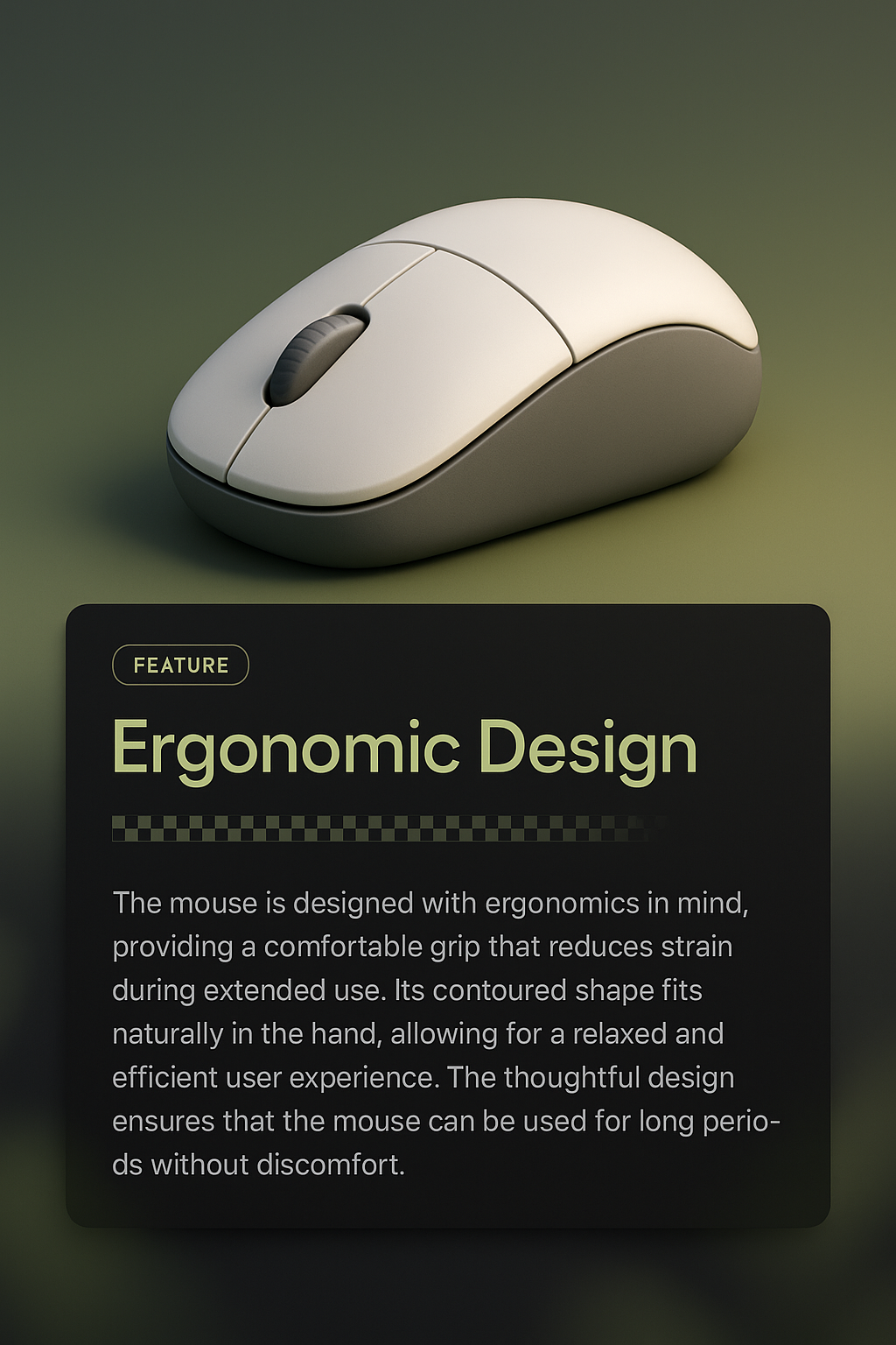 3D Ergonomic Mouse Design Illustration